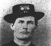 Private Thomas Franklin with Enlisted man's Hat Insignia