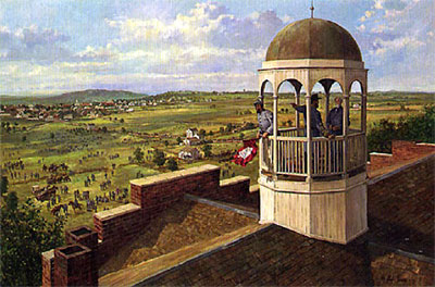 Painting of Confederate Signal Station at Gettysburg