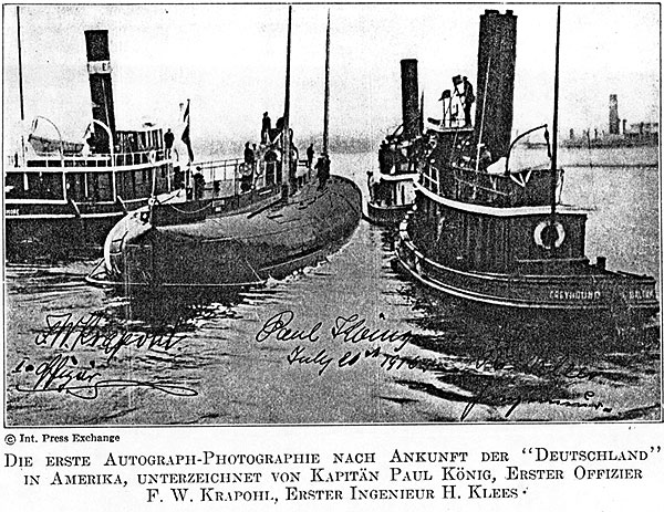 Tug Baltimore with German Submarine in 1916